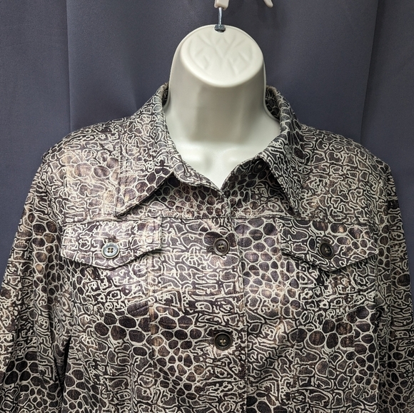 Ruby Road Snake Print Button Front Jacket Sz 14P - Picture 3 of 12